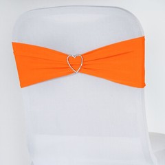 10 Orange Spandex STRETCHABLE CHAIR SASHES Wedding Party Decorations SALE