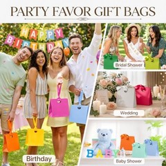 Small Gift Bags with Ribbon Handles Multicolor Small Size / 10 Pack 10 Colors