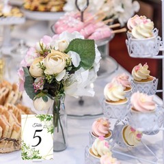 40 Pcs 1.2″ Acrylic Place Card Holder Table Sign Number Holder Name Stand, Clear