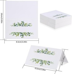 106 X Blank Table Name Place Cards with Eucalyptus Wreath For Weddings & Parties