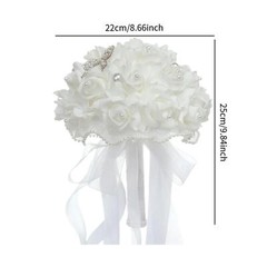 Wedding Bridal Bouquet Artificial Flowers Hand Flower Pearl Bow Flower for Party