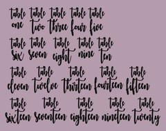 Wedding Table Numbers 1-10, 15, or 20 Custom Centerpiece Vinyl Sticker Decals e