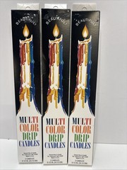 Multi Color Drip Candles, 3-Pack (6 candles total), Unscented White USA New