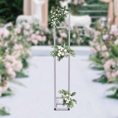 Wedding Arch Backdrop Stand White Iron Freestanding Foldable 2m Adjustable