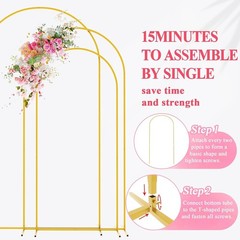 Stunning Set of 3 Metal Arch Backdrops – 7.2FT, 6.6FT, 6FT for Any Occasion
