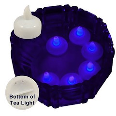 NEW 6 Purple Led Floating Floral Tea Light Candle for Wedding Centerpiece Decor
