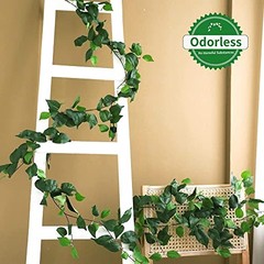 3Pcs Artificial Greenery Ivy Vines Kit, 6FT Odorless Silk Ivy Garland, Green2