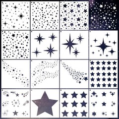 AFRITEE Reusable Star Stencils for Painting – 15 Pcs Large Star Stencils Suit…
