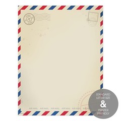 Vintage Air Mail Letterhead / 50 Sheets 8.5″ x x 11″,