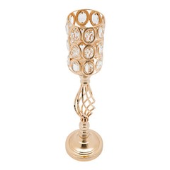 10pc 24″ Tall Gold Iron Crystal Beaded Vases Wedding Party Centerpieces Supplies