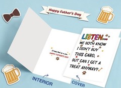 Asmallgf Dog Dad Fathers Day Card, Funny Father’s Day Card Gifts from Dog, Do…
