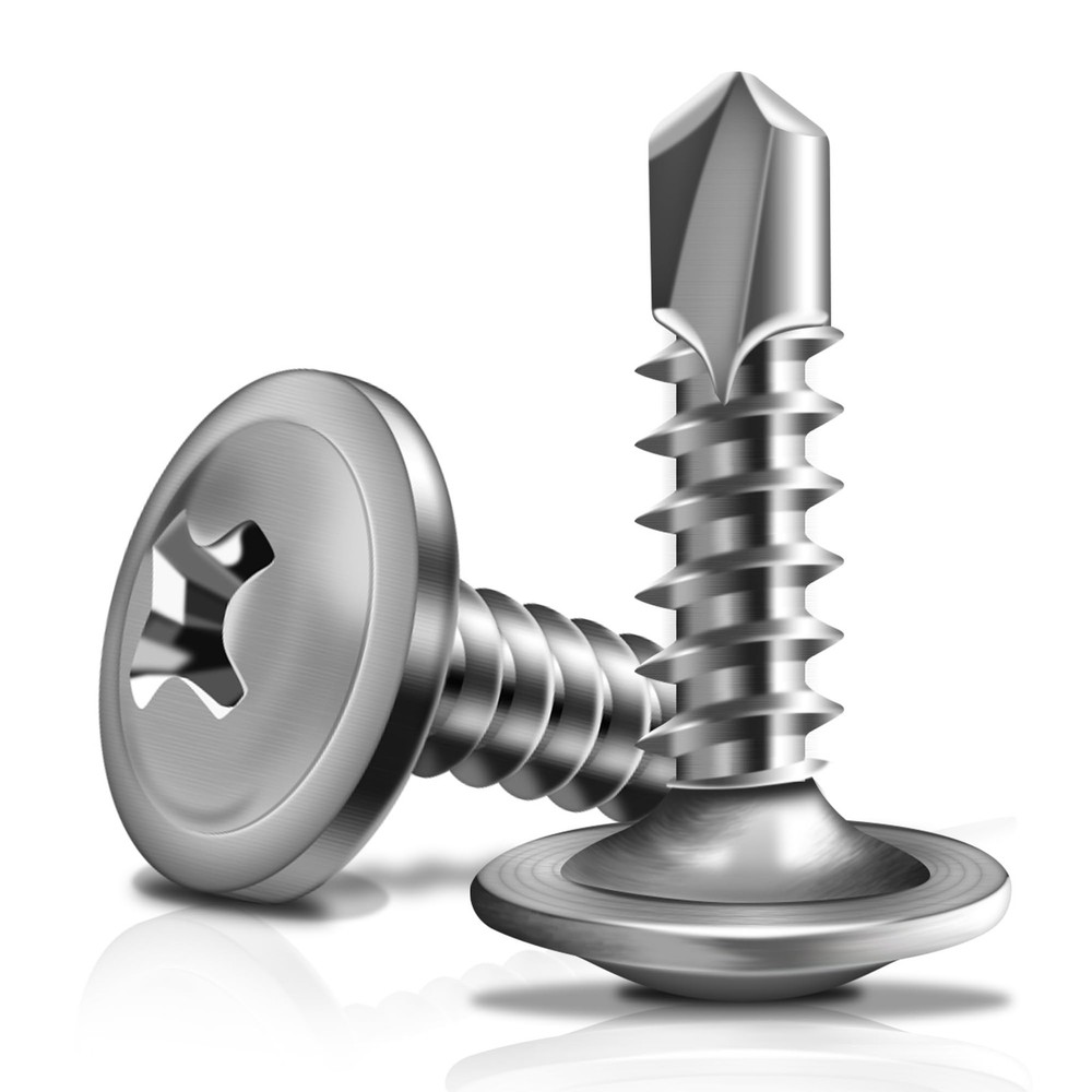 400Pcs #10 x 3/4″ Self Tapping Screws for Metal, 410 Stainless Steel, Self Dr…