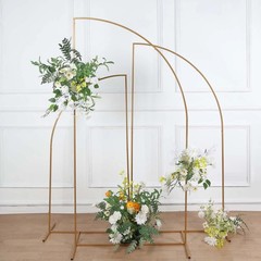 7 ft GOLD Half Moon Metal Floral Display Frame Arch Backdrop STAND Party Events