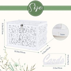 White Wedding Card Box with Lock, PVC Gift Card Box for Wedding Decorations f…