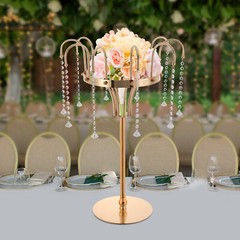 10 Pendants Gold Flower Stand Free Standing for Wedding Centerpieces Stand decor