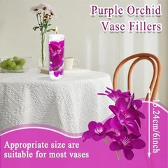 Purple Orchid Faux Flowers Floating Candles – 10 Pieces for Wedding Table