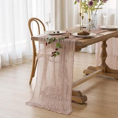 Valentines Cheesecloth Table Runner Gauze Rustic 120 Inch 1pc 10ft Dusty Pink