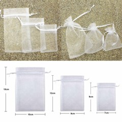 100Pcs 5 Size Organza Bag Sheer Bags Jewellery Wedding Candy Packaging Gift