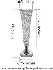 24″ Gold Crystal Beaded Trumpet Vase Centerpieces Set of 2 Wedding Decor, New