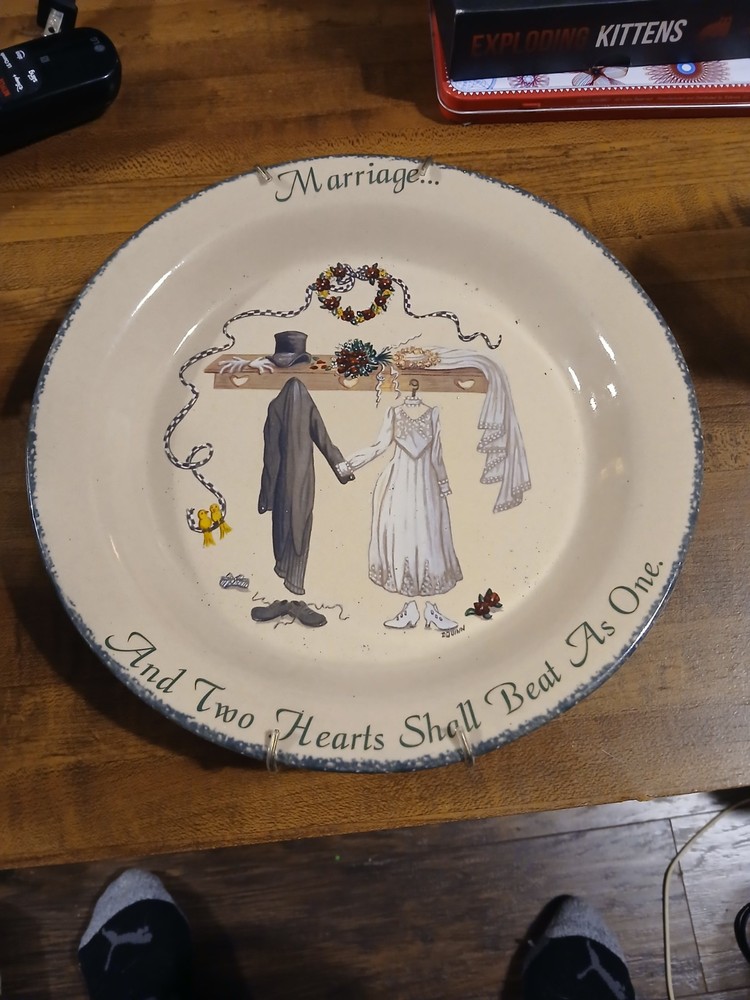 Home & Garden Party Wedding Marriage Serving /Display Plate Bride Groom W/hangar