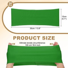 50 Pcs Spandex Chair Sashes Bows with Slider Buckle, Green