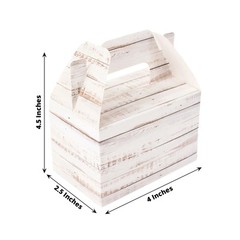 25 WHITEWASHED Favor BOXES Rustic Wooden Design Party Gift Holders Events Home