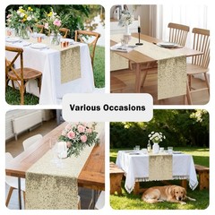 2 Pack Sequin Table Runner 12 x 72 Inches Glitter Table Runner for Birthday P…