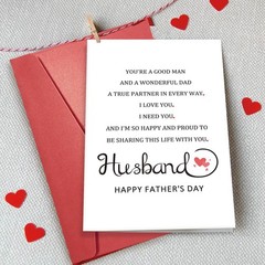 Romantic Father’s Day Card for Husband, Poem Fathers Day Card for Wonderfu