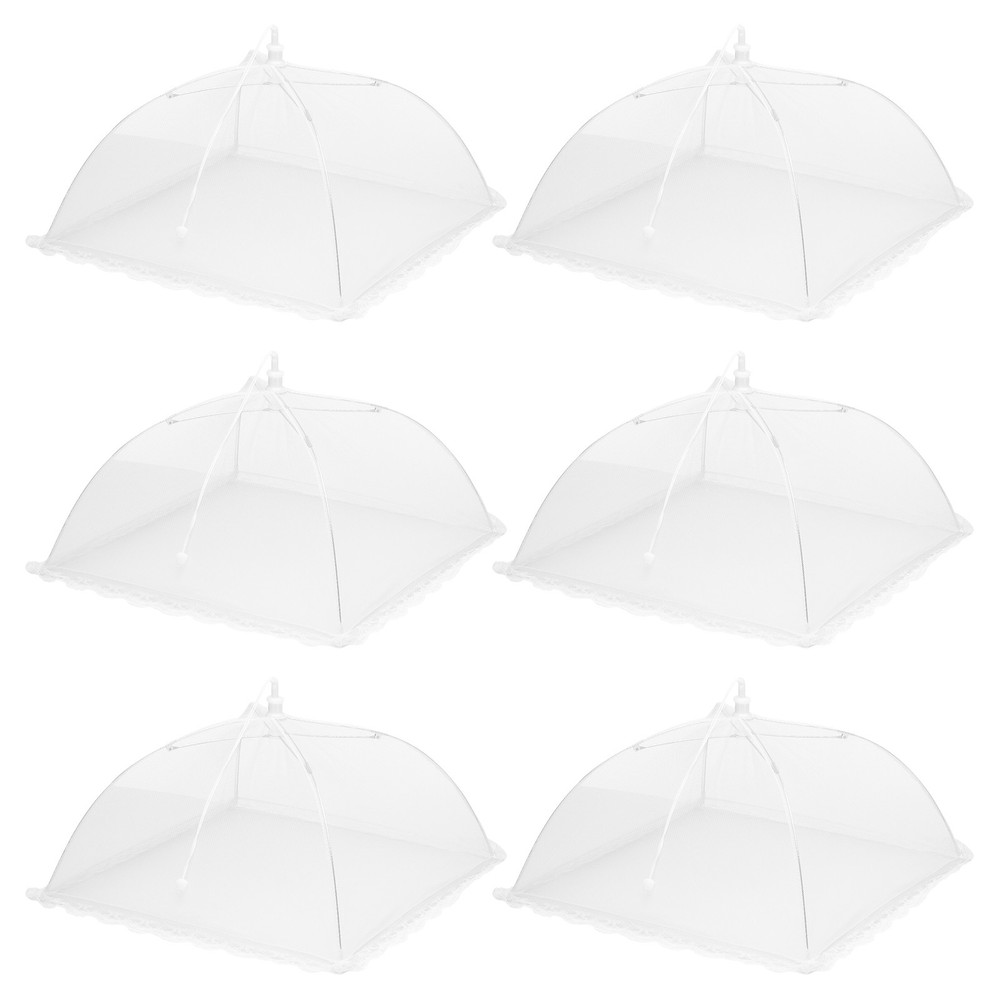 6 Pcs Large and Tall Food Covers 13″ Mesh Food Covers for Outdoors, White