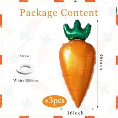 Carrot Balloons Giant Mylar Foil Carrot Shaped Balloons for Easter Party