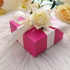 Fuchsia 100 pcs Cake FAVOR BOXES 4″x4″x2″ Wedding Party Decorations GIFT Supply
