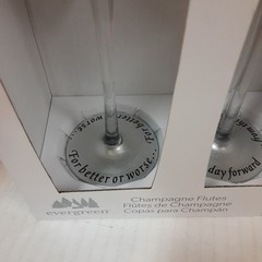 Hand Painted 6 oz. Bride and Groom Wedding Champagne Flute Glasses Set of 2 NEW