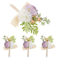 4 Pcs Pocket Boutonniere Bridesmaids Accessories Bridegroom Brooches