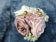 Handmade Wrist Corsages Dusty Rose Corsage with Ribbon Prom Flower Pack of 1