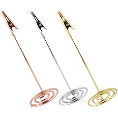 3Pcs Reusable Metal Picture Holders for Tables Assorted Color Clip Stands