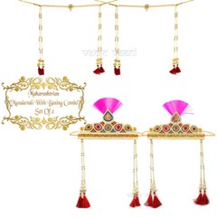 Traditional Maharashtrian Mundavalya With Basing Combo for Bride & Groom