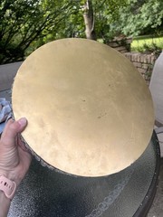 13” Crystal Beaded Round Gold Cake Stand Elegant Wedding Centerpiece Tray 3” Hi