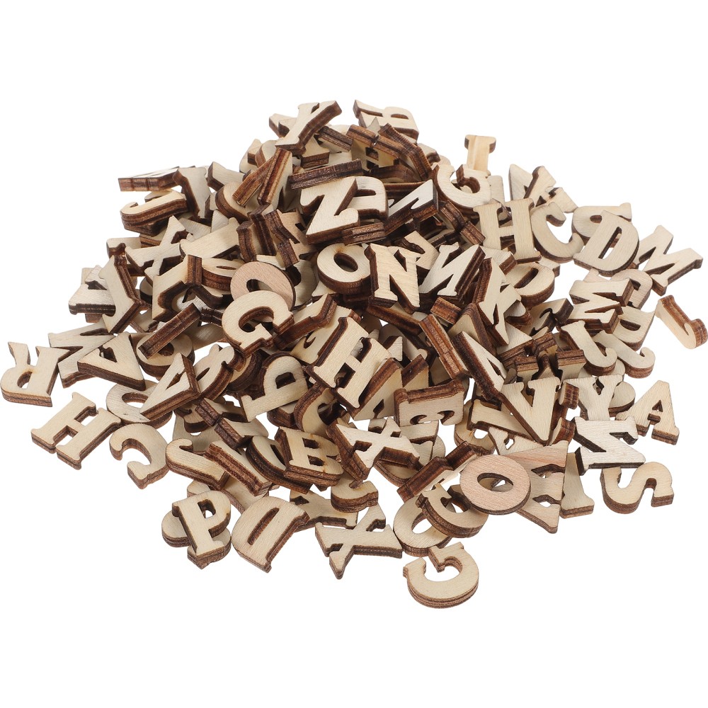small wooden letters 15mm English Letters Wooden Pieces Small Natural