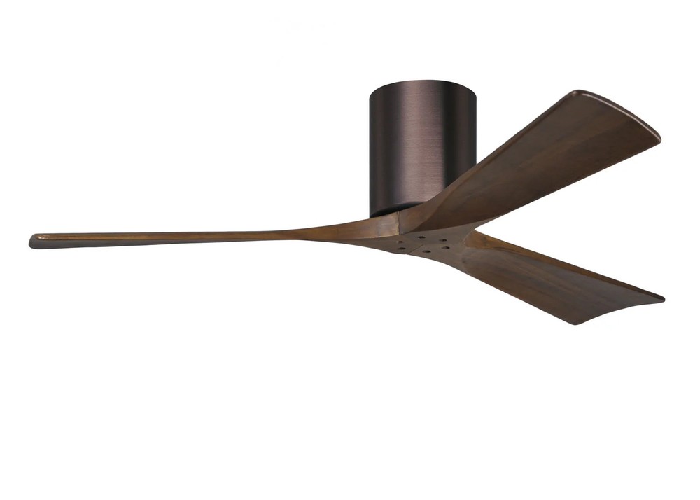 Matthews Fan IR3H-BB-WA-52 Irene-3H three-blade flush mount paddle fan in Brushe