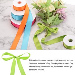 100 Yard Satin Ribbon Double Sided Grosgrain Silk Ribbon, 1.5″/Lawn Green