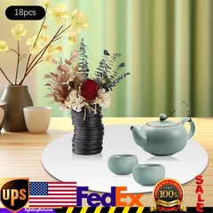 18Pcs Round Mirror Candle Plate Set Circle Mirror Trays Mirror Centerpiece NEW