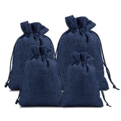 25-100 Pcs Wedding Burlap Bags Linen Jewelry Pouches Jute Hessian Gift Bag Favor