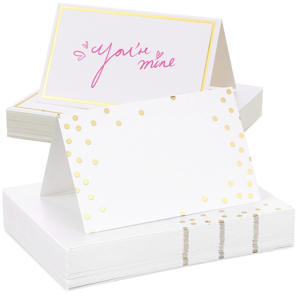 100Pcs Paper Place Cards for Wedding Table Setting Assorted Color Elegant Design