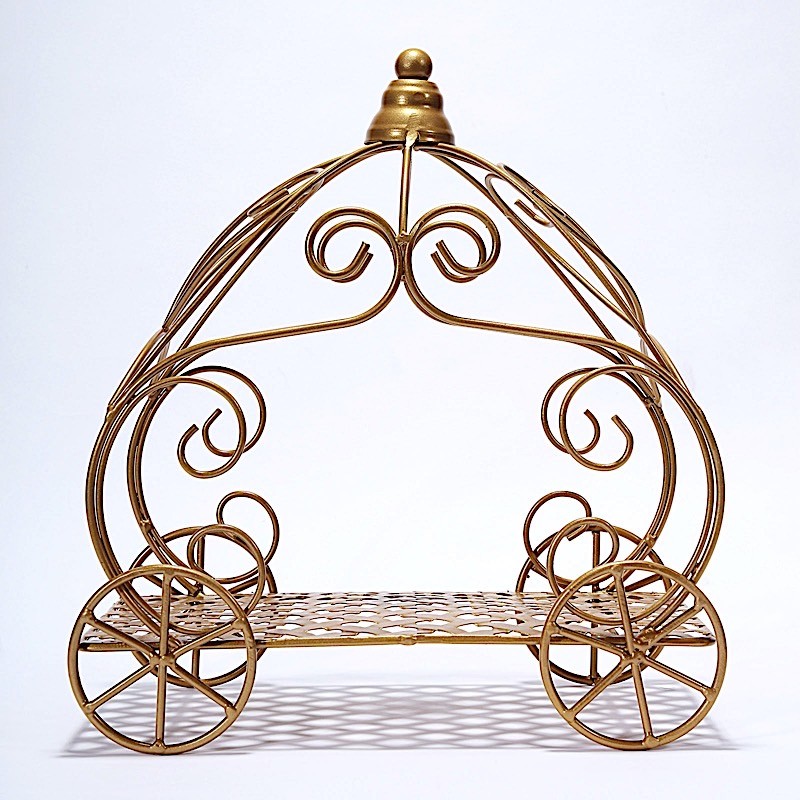 11″ tall Gold Cinderella Carriage Stand Party Centerpiece Wedding Decorations