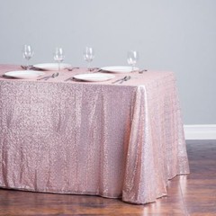 90 x 132″ rectangular Sequin Sparkly Tablecloth Table Cover 4 COLORS WEDDING