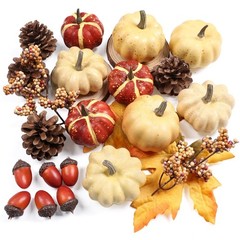 23Pcs Fake Pumpkins Fall Thanksgiving 6 x 6 x 5.5 inches, Style-7 23pcs