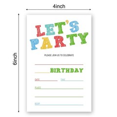 Simple Colorful Birthday Invitations, Birthday Invitations for Boys Teens Kid…