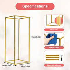 23.6in 10Pcs Tall Gold Metal Flower Stand for Wedding Table Centerpieces Decor.