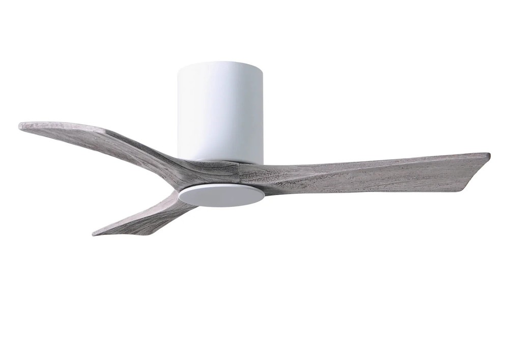 Matthews Fan IR3HLK-WH-BW-42 Irene-3HLK three-blade flush mount paddle fan in Gl