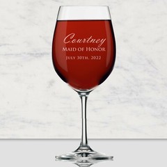Personalized Wine Glass – 14 oz Gift for Her, Bridal Party – Monogrammed, Name